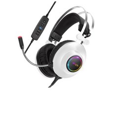 앱코 HACKER 가상 7.1 RGB 진동 노이즈 캔슬링 마이크 3D 초경량 게이밍 헤드셋 n550 화이트