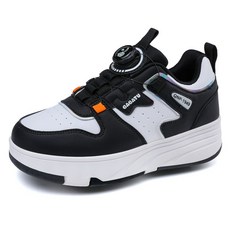 다이얼 롤러슈즈 롤러슈즈 힐리스 운동화 바퀴달린신발 롤로스케이트 4륜 초경량 스케이트화, 블랙, 1개