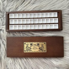 엠그라함 파레트 물감 수채화 미술 그림 36색 72색 목재 보관함, 은방울꽃 싱글레이어  월넛 플러스 36 2ml 격자