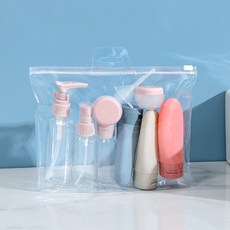 跨境旅行11件套化妝品瓶塑料瓶乳液瓶爽膚水瓶噴霧瓶洗髮水分裝瓶, 1個, 1L, 北歐粉瓶【送標籤】:如圖
