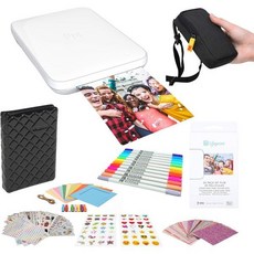 Lifeprint 3x4.5 휴대용 사진 및 비디오 프린터흰색 사진 액자 키트, White_Gift Bundle, 1개, 흰색