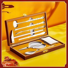 갑각류 오픈키트 세트 클립 대게 실버 도구 세트 랍스터 매니아 장비 게껍질, 1. 실버 세트, 1개