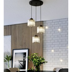 現代輕奢水晶吊燈 三頭餐桌吊燈 簡約設計居家裝飾燈具
