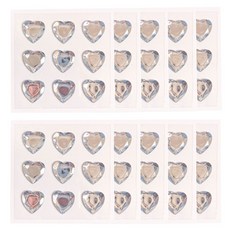 하트 큐빅 보석 입체 다이아 예쁜 비즈 스티커, 10개, 화이트