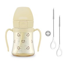 리뉴얼 그로미미 PPSU 빨대컵(추대롱 포함) 200ml + 빨대세척솔(2P) 세트, 돗꼼 빨대컵 버터 + 빨대세척솔(2P), 1개