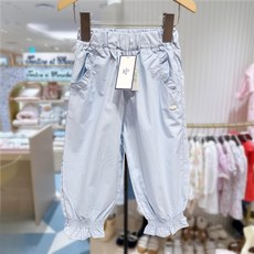 夏季新款女童純色花邊防蚊褲韓版休閒褲舒適長褲