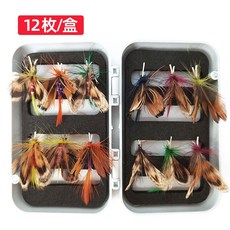 BLF 仿蝶飛蠅鉤 螞蟻鉤 溪流微物路亞餌 24枚裝, 12枚仿蝶套盒, 1個