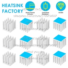 알루미늄 열 전도성 방열판 냉각 라디에이터 쿨러 MOS GPU IC 칩 전자 제품 15x15x15mm, 01 20pcs, 02 Silver With Tape