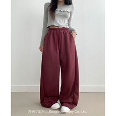 부기샵 군살커버 퍼트 사이드 폴링 핀턱 와이드 트레이닝 롱팬츠(숏기장)