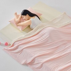 슬림소녀 여름용 차렵이불 냉감 원단 이중면 쿨링 온도조절 친환경 촉감 에어컨이불 성인용 여름, 체리 블라썸 핑크