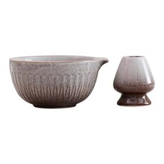 YSSHOP 도자기 말차 볼 (거품기 꽂이 포함 따르기 편한 주둥이) 500ml 수제 믹싱 볼 (파티 및 주방용), 세라믹, 스타일 B