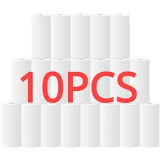 10 롤 57*25mm 인쇄 카메라 감열지 영수증 용지 미니 포켓 포토 프린터 금전 등록기, 01 하얀색