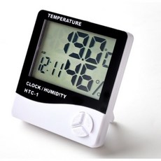 佑齊企業 iCmore HTC-1 大螢幕電子溫溼度計 高精度室內溫度計 濕度計 數位時鐘 鬧鐘, 1個