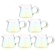 Bestra 내열유리 눈금형 밀크저그 시럽잔, 오로라, 6개