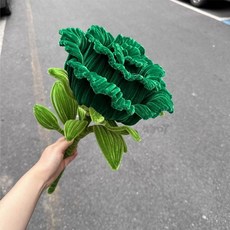 超大巨型玫瑰花扭扭棒花束手工diy材料包畢業花束生日禮物畢業季, 1件, 祖母綠色巨型玫瑰材料包送教程:如圖