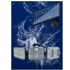 태양열센서등 주택외벽 마당보안 3헤드 LED, 1개