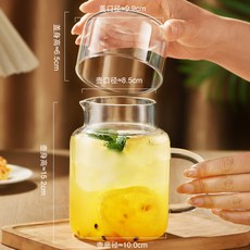 玻璃杯大容量帶蓋杯子家用喝水杯女新款2025耐熱帶把刻度男泡茶杯, 1個, 1000ml【無印花杯】+光面蓋