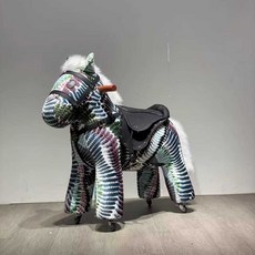 승마장난감 바퀴가 달린 말장난감 말타기 목마 흔들말, 1개, 29. 날개 말