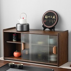 엔틱주방수납장 카페 베이커리 쇼케이스 오리엔탈 인테리어 원목 수납장 슬라이드 미니수납장, 다크우드 77x28x39cm