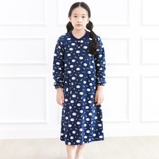 키즈라인 여아용 스판 원피스 긴팔 잠옷