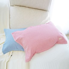 다세코 2p 교체가 편리한 밴딩 커버 순면 대형 큰 베개커버 사계절 배개커버 탈부착 베개덮개, 스카이블루+로즈레드, 1개