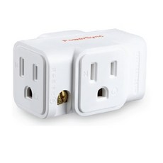 PowerSync TC2303N 3孔轉2孔 壁插 分流插座 轉接插座 台灣製造, 1個, TC2303N9(白)