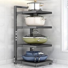 스텔라룸 높이조절 냄비 후라이팬 정리대 거치대, 그레이, 4단