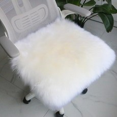 천연 순양모 방석 매트 겨울 도톰한 리얼 통가죽 재단, 화이트