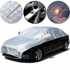 글로리존 자동차 보호 하프 커버 성애 방지 열차단 보온 덮개, 1 PEVA 알루미늄 필름, 세단용(5.4x2.5m), 1개