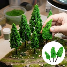 나무 모형 리얼한 침엽수 미니어처 DIY 집 만들기 재료 연출용, H=80mm