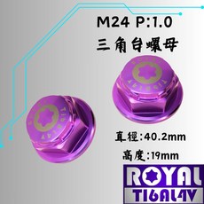 瘋螺絲 ROYAL鈦合金螺母 M24 P1.0 三角台螺母 本田車系專用 64鈦 皇家紫, 1個