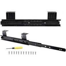 서랍 슬라이드 레일은 확장 가능하며 서랍 슬라이드 금속 볼 베어링 키보드 선반 러너 검정색 선반/플랫폼/책장/테이블 아래 서랍 조립용 1쌍의 신축 가이드 레일 최대 하, 검정