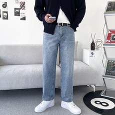 後鬆緊帶半寬鬆四季丹寧褲牛仔褲大尺碼