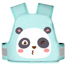 幼童機車安全帶安全背心反光背心兒童機車背心後座安全帶腳踏車安心騎車, 1個, A010-淺綠熊貓, 淺綠熊貓