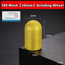 M10 다이아몬드 브레이즈드 백워터 그라인딩 휠 핑거 비트 밀링 커터 트리밍 연마 라운드 헤드 석영석 가공, 01 30mm 100mesh