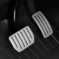 Vihimai 테슬라 모델Y 주니퍼 모델3 하이랜드 전용 논슬립 알루미늄 브레이크 악셀 페달 악세사리 세트, 실버, M3/M3H, MY/MYJ