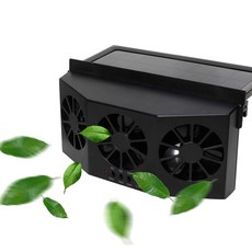 차량용환풍기 3구 태양광 환풍기 차량환풍기 차량실내 공기 환기팬 팍풍기 써큘레이터 쿨러, 블랙