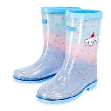 시나모롤 블루 글리터 트로피칼 어린이 아동 PVC 장화jus1+5xoO