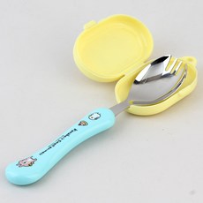 카나헤이의 작은동물들 편한 스푼/포크숟가락 포카락, 1개, 단품, 블루