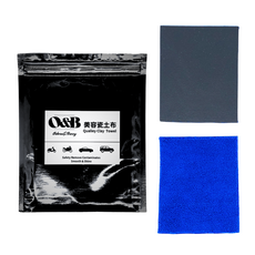 O&B美容黏土布，雙面設計，輕鬆去除車身污垢，適用於各種車型，可重複使用, 藍/灰, 1個