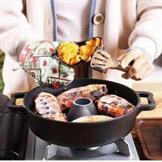 프리미엄 무쇠 떡 만능 옥수수 구이팬 가정용 군밤 굽기팬, 최신형 22cm 바닥만 뚜껑없음, 1개, 1cm