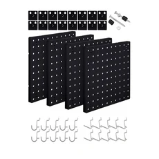 4Pcs 플라스틱 구멍 보드 벽 선반 주최자 침실 연구 사무실 욕실 차고에 대 한 마운트 디스플레이 Pe, 01 4pc with 20 hooks