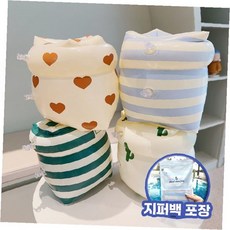 압축팩 의류수납 지퍼백 하트 스트라이프 패턴 이불정리 옷장정리 여행용, 단품, 1개