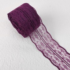 레이스천 밑단 원단 부자재 리본끈 4.5cm 10M, 1개, 31#플럼