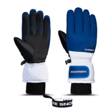 헬로엑스 스노우맨 스키보드장갑 방수 방한 기모 스마트터치 /캠핑 배달 등산등, 1개, 클라인블루