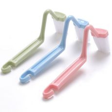 이오라 다용도 욕실 청소도구 세면대 변기 틈새 V자 청소 솔 3셋, 1, 핑크