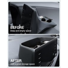 Ecarzo 대시 트레이 폰 홀더 2021-2024 토요타 시에나 내부 액세서리와 호환 스크린 선글라스 티슈 홀더 뒤에 숨겨진 보관 정리함 (2025 시에나에는 맞지 않음), Ecarzo 대시 트레이 폰 홀더, 2021-2024