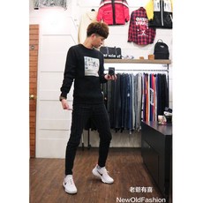 重磅美式滑板圖騰布章厚刷毛大學踢-黑，新款上市，舒適寬鬆，街頭潮流必備, 1個, 黑色M號, 黑色