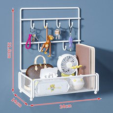 玄關鑰匙收納擺件 入戶門桌麵收納盒掛入門口鞋櫃置物架, 1個, 白色-小號丨可壁掛使用,密網鏤空設計丨一體免安裝