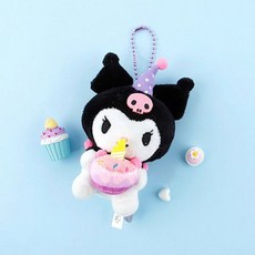 산리오 쿠로미 생일케이크 가방고리 인형 키링 8cm